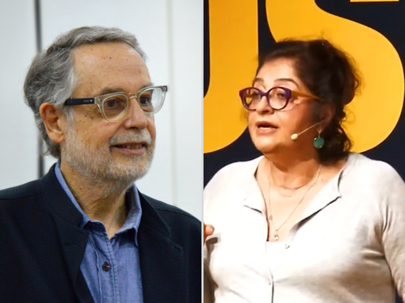 Fotos de Ismail Xavier, à esquerda, e Beth Saad, à direita