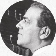 Foto de perfil de Heitor Villa Lobos, um homem branco, cabelos castanhos e curtos.