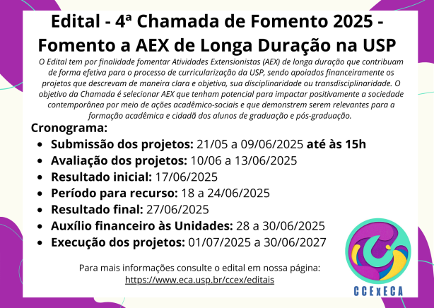 4ª Chamada de Fomento - AEX de Longa Duração