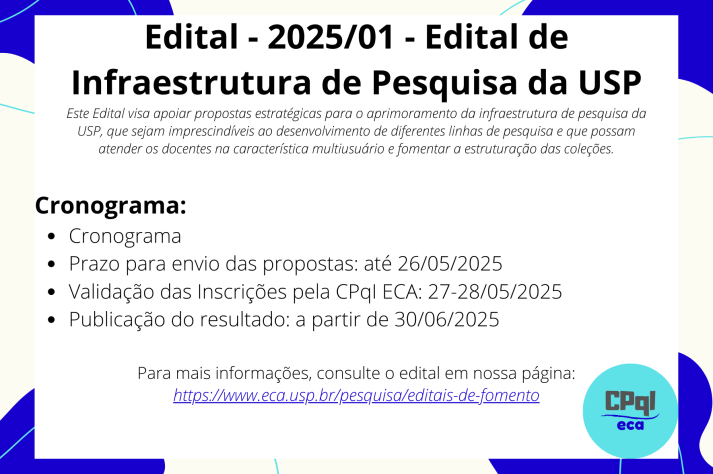 EDITAL DE APOIO A PROPOSTAS ESTRATÉGICAS PARA INFRAESTRUTURA DE PESQUISA DA USP
