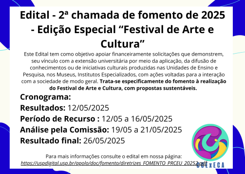 2ª Chamada de Fomento 2025 