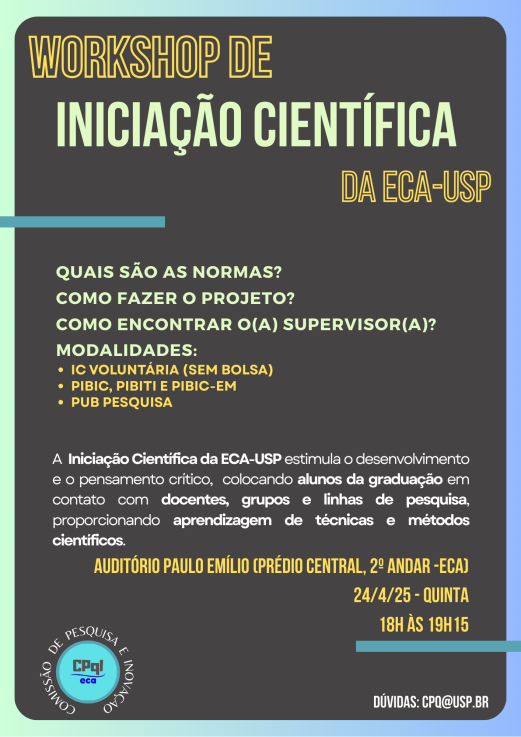 CARTAZ DE DIVULGAÇÃO - WORKSHOP DE IC