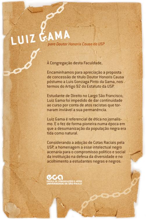 Carta Campanha Luiz Gama Doutor Honoris Causa