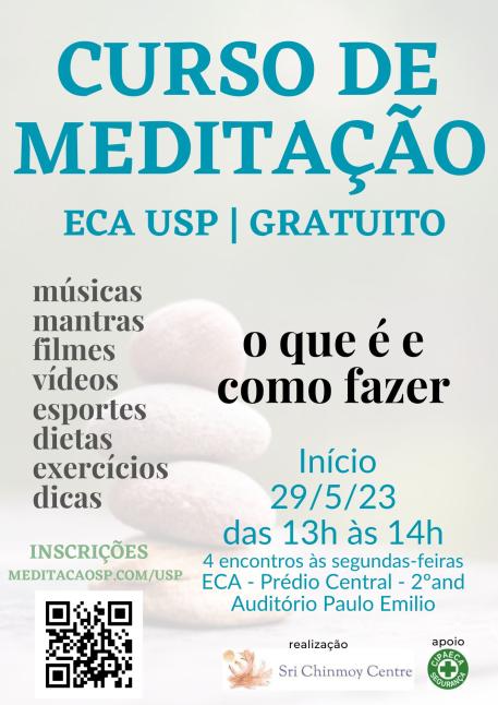 Cartaz com imagem de fundo em que há quatro pedras empilhadas. Estão distribuídas no cartaz informações do evento e um QR code para acessar o formulário de inscrição.