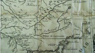 imagem de fragmento da carta corográfica da capitania de são paulo