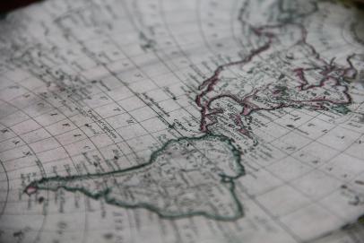 Imagem colorida, de um mapa da América Latina.