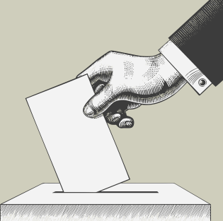mão votando