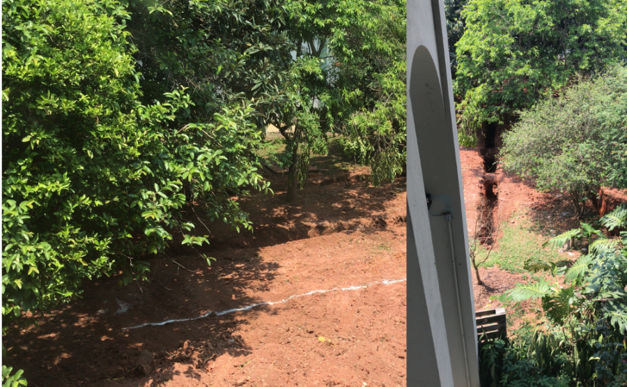 imagem feita durante a drenagem do solo aos arreadores do CMU
