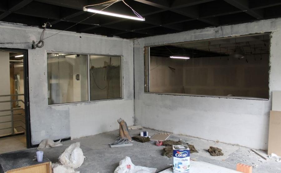 Área interna do estúdio de TV em reforma - novembro de 2021