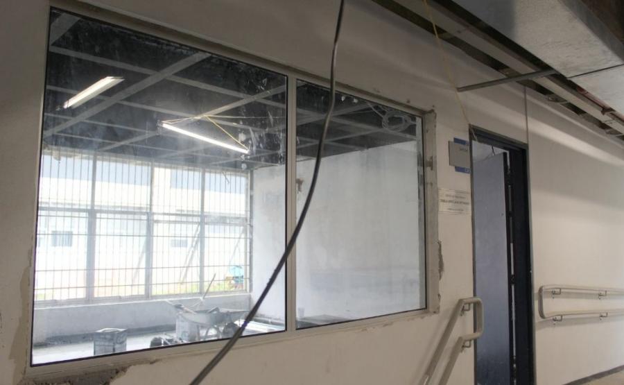 Área interna do estúdio de TV em reforma - novembro de 2021