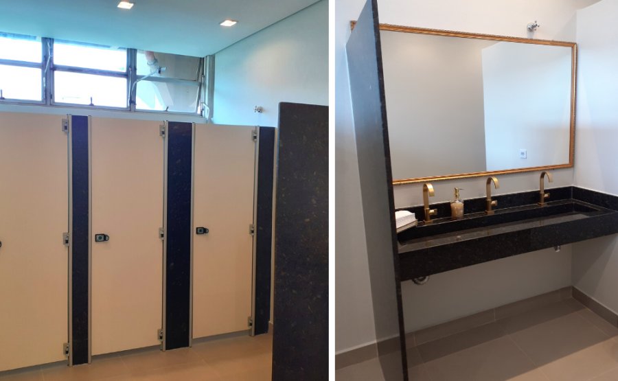 Sanitários do CRP, após a reforma