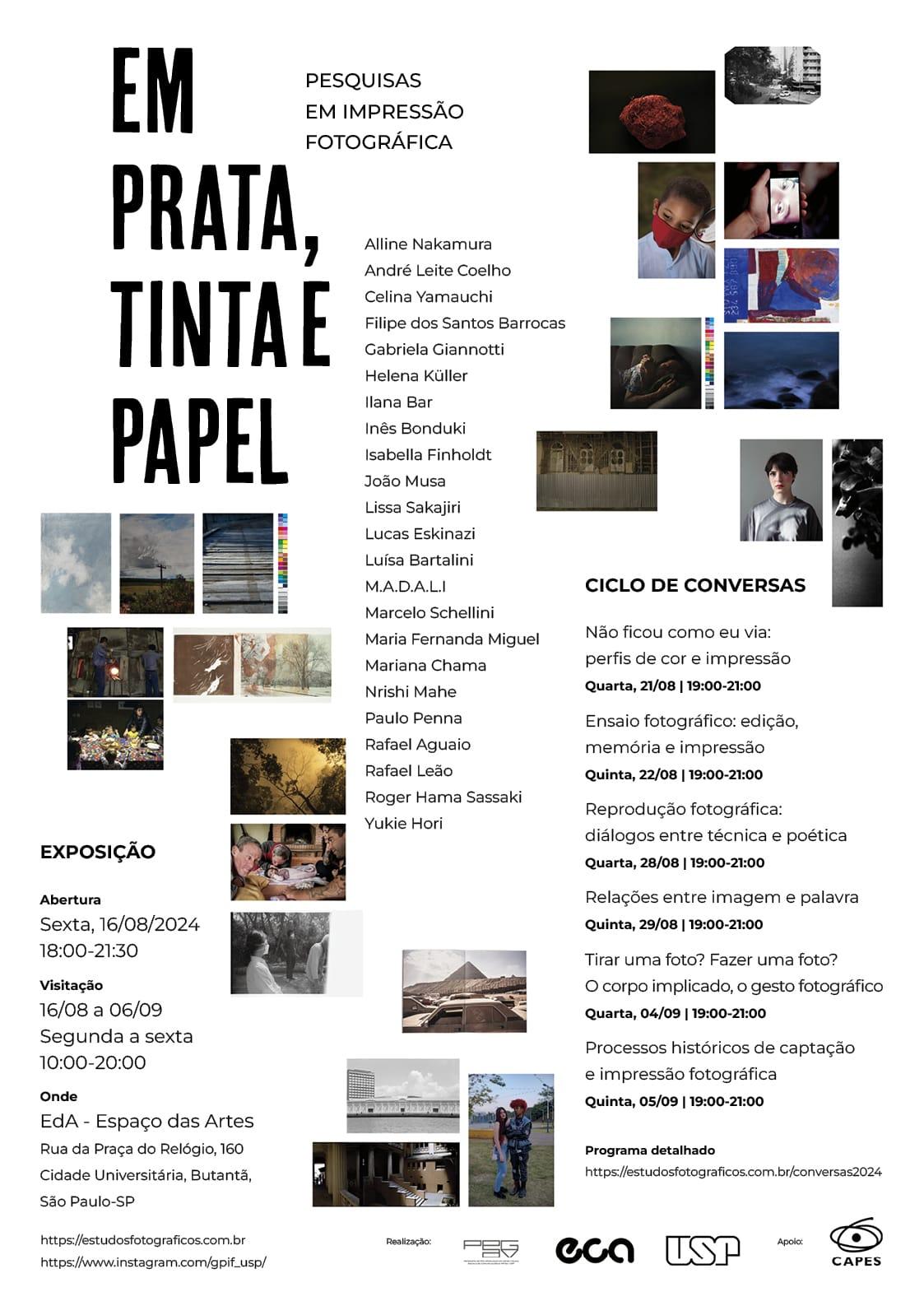Cartaz da mostra &quot;Em Prata, Tinta e Papel&quot;
