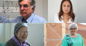 Montagem com quatro fotos, sendo duas na parte superior e duas na inferior, de pessoas com mais de 60 anos. As duas imagens acima são: um homem e uma mulher, ambos brancos. Ambos olham para a câmera. Ele com a expressão mais séria; ela, com um leve sorriso. Na fileira de baixo há fotos de duas mulheres, uma amarela e outra branca, sendo que a primeira tem cabelos longos, lisos e grisalhos, enquanto a segunda posa para a foto, sorrindo levemente.